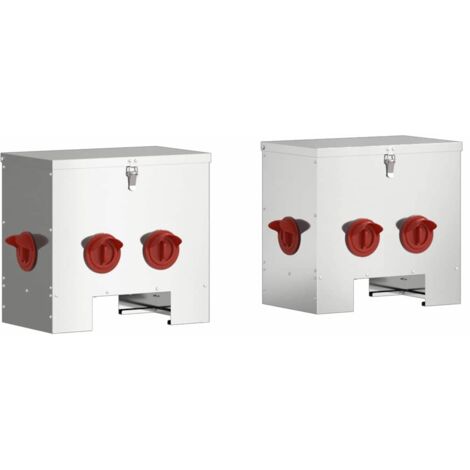 Mangeoire pour poules 2 pcs Argent 60,5 x 29 x 51 cm CFW813649