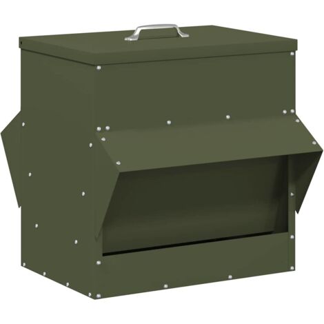 Mangeoire pour poules Vert olive 40,5 x 45 x 41 cm CFW689929