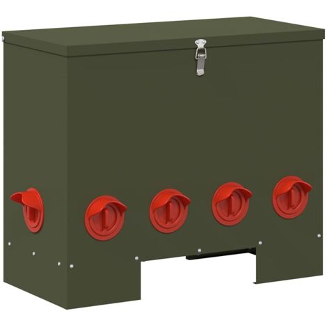Mangeoire pour poules Vert olive 60,5 x 29 x 51 cm CFW940070
