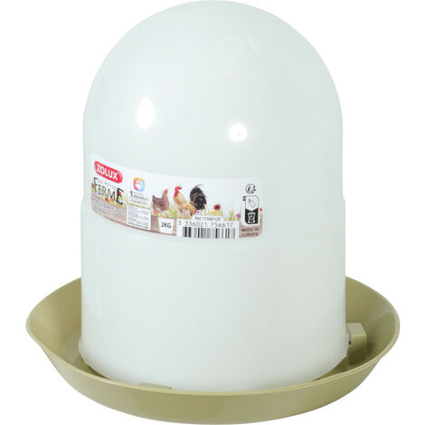 Mangeoire silo en plastique 2 kg vert pour basse cour - zolux