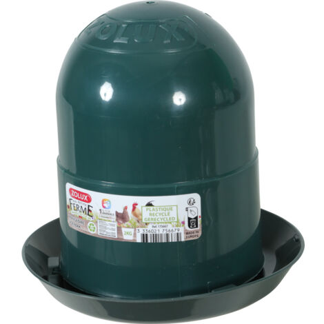 Mangeoire silo en plastique recyclé 2 kg vert pour basse cour - zolux
