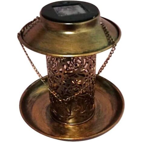 Mangeoire solaire d'extérieur à double usage, lampe solaire suspendue, mangeoire pour oiseaux sauvages, mangeoire suspendue pour colibris, abreuvoir pour oiseaux sauvages de jardin.