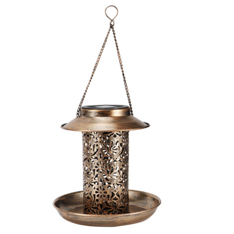 Mangeoire solaire pour oiseaux, éclairage solaire pour jardin, lampe portable suspendue, creuse, pour cour