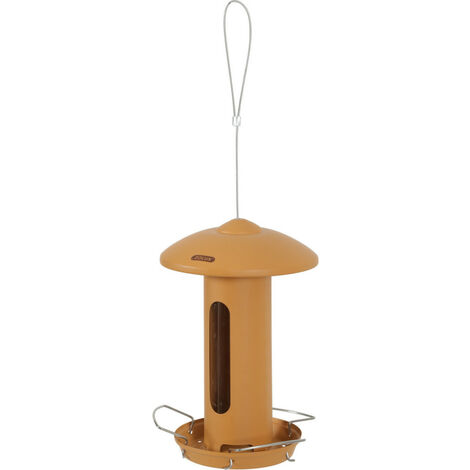 Mangeoire solo métal orange H total 44 cm pour oiseaux - animallparadise