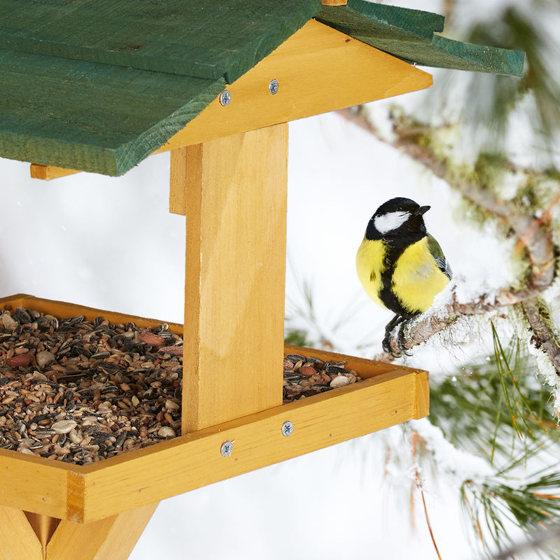 Mangeoire Sur Pied Abreuvoir Sur Pied Maisonnette Oiseau Sur Pied Pour Jardin Et Balcon Grosse Mangeoire117cm Vert Nature