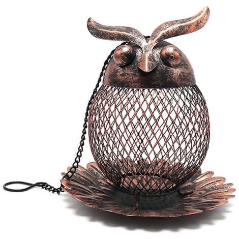 Mangeoire suspendue en métal grillagé pour oiseaux sauvages - Décoration de jardin mignonne