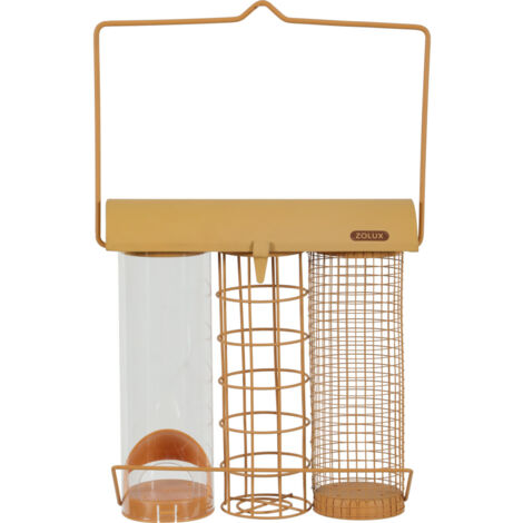 Mangeoire trio orange miel  pour oiseaux - zolux