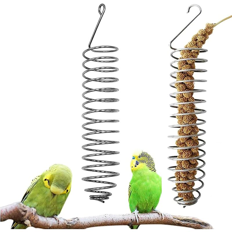 Mangeoires Fruits, 2 pièces Mangeoire Spirale Oiseaux Cage Alimentation Accessoires Mangeoire Fruits Légumes Perroquet Oiseau Panier Nourriture pour