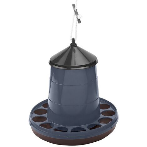 Mangiatoia Galline 9kg Antispreco - Con Parasole, Per Polli E Anatre, Plastica - Foto 2