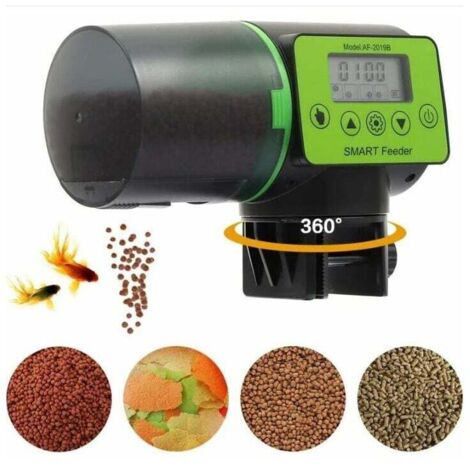 Mangiatoia automatica intelligente per pesci per acquario con timer, grande capacità, super silenziosa, per laghetti e piccoli acquari.