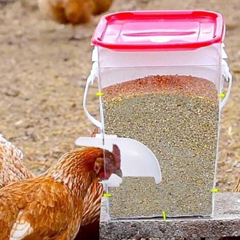 Mangiatoia automatica per polli con 6 aperture e sega a tazza, impermeabile, senza sprechi. Adatta a secchi, secchi, scatole, abbeveratoi, mangiatoie per polli a zero sprechi.