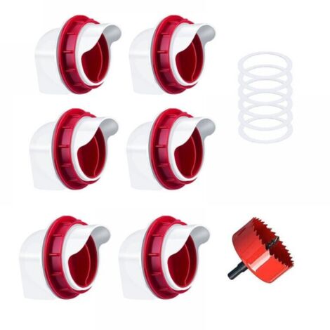 Mangiatoia automatica per polli con 6 porte, kit di alimentazione a gravità per pollame (per secchi e bidoni)