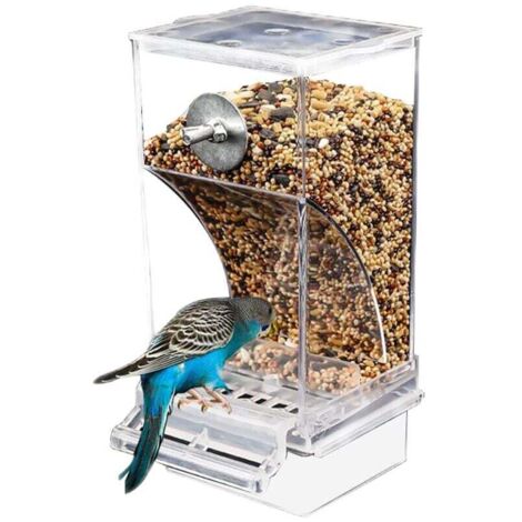 Mangiatoia automatica per uccelli, antispruzzo - Accessori per gabbie per uccelli - Contenitore per cibo per parrocchetti, canarini, calopsitte, fringuelli