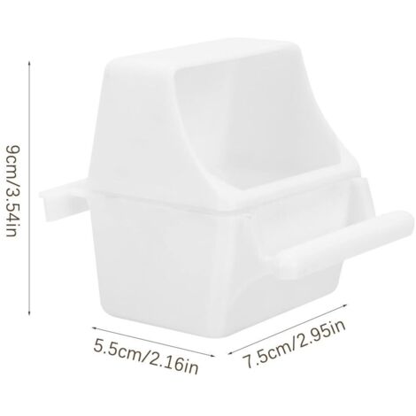 Mangiatoia per uccelli anti-spreco in 2 pezzi, mangiatoia per uccelli in gabbia, mangiatoia per uccelli da interno/esterno/Comodor, per canarini, calopsitte, fringuelli, parrocchetti, semi (bianco)