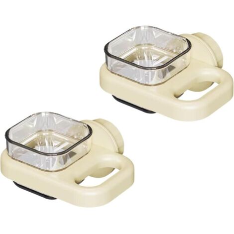 Mangiatoia per uccelli, set di 2 abbeveratoi in plastica per pappagalli, conuri, parrocchetti e calopsitte (bianco)