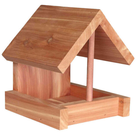 Mangiatoia per uccelli Trixie natura legno di cedro 16x15x13 cm