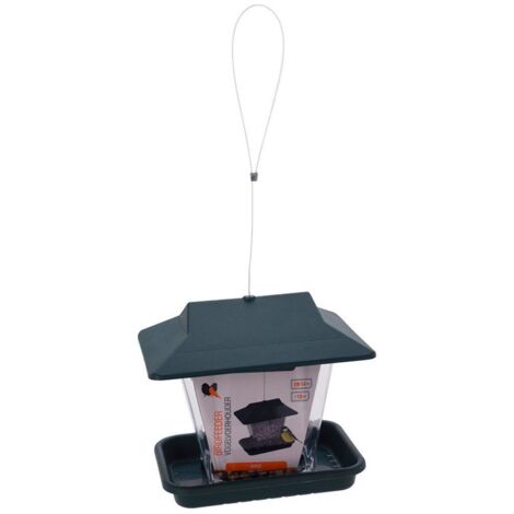 PawHut Mangiatoia Per Uccelli Con 6 Ganci E 4 Contenitori Per Mangime In Acciaio 58x58x226cm~d11 006bk