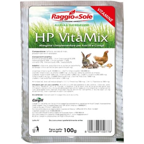 RAGGIO DI SOLE Mangime complementare per volatili e conigli HP Vitamix 100 gr