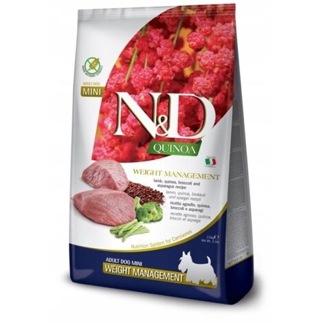 Mangime Farmina N&D Quinoa Weight Management per cani adulti Mini Agnello/Quinoa/Broccoli/Asparagi 2.5kg [PND0250147]