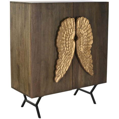 Mango -Buffet 100x50x120 Gold Wings Mango Material Multicolor -Farbfamilienbuffets und Fernsehgeräte