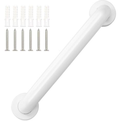 Mango de ducha de acero blanco Barra de apoyo para ducha de 30 cm para personas mayores