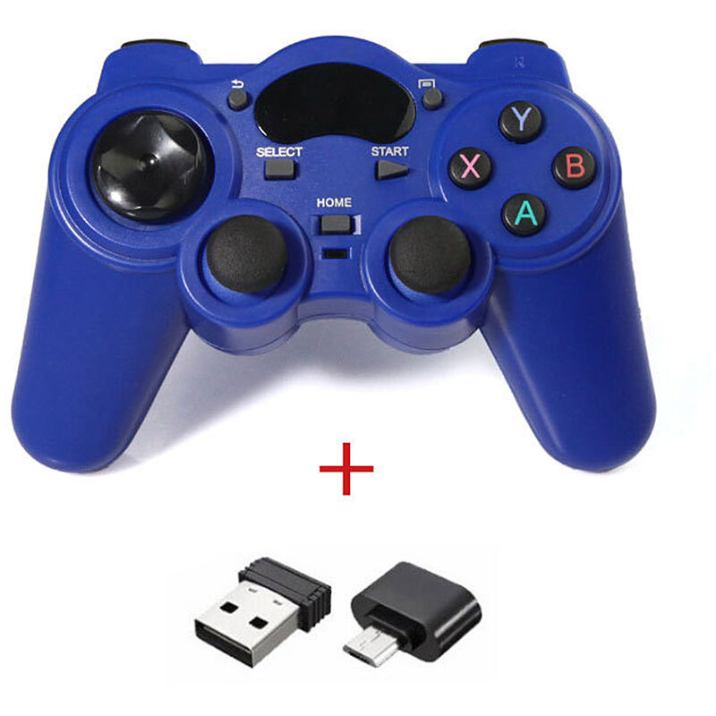 

Mango de juego inalambrico, portatil, comodo, ergonomico, controlador de juegos, reemplazo de gamepad para PC360 / PS3 / TV BOX Controller, Azul