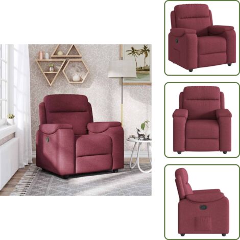 Mango de reclinado - vidaXL Sillón reclinable de tela rojo tinto - Tela