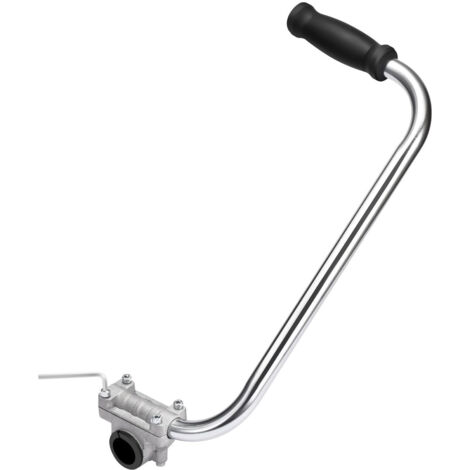 Mango ergonómico de acero inoxidable para desbrozadoras, protege la espalda, extensión con soporte, ideal para jardinería.