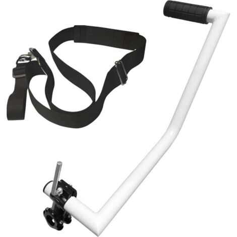 Mango ergonómico para desbrozadora con clip de soporte, para cuidado del césped, jardinería y bordes de jardín (aluminio)
