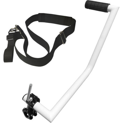 Mango ergonómico para desbrozadora con clip de soporte, para cuidado del césped, jardinería y bordes de jardín (aluminio)