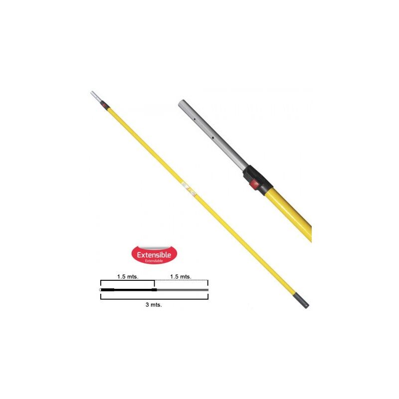 

Mango extensible aluminio 1,5+1,5 metros - Samurai