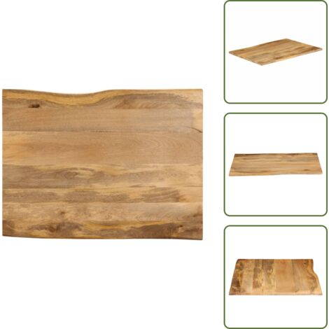 Mango - vidaXL Piano Tavolo 110x80x2,5 cm Bordi Vivi in Legno Massello Mango -