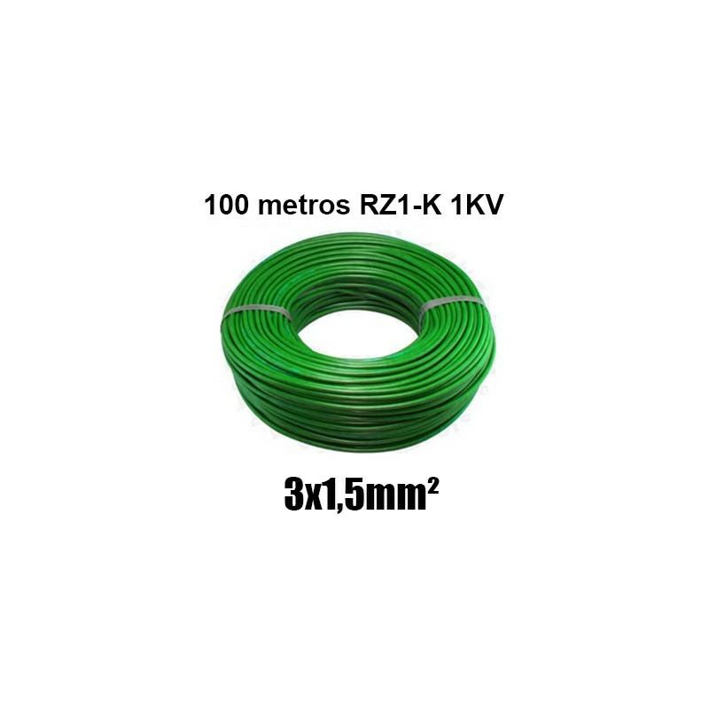 

Manguera 3x1,5mm RZ1-K 0,6/1KV LH verde rollo 100m