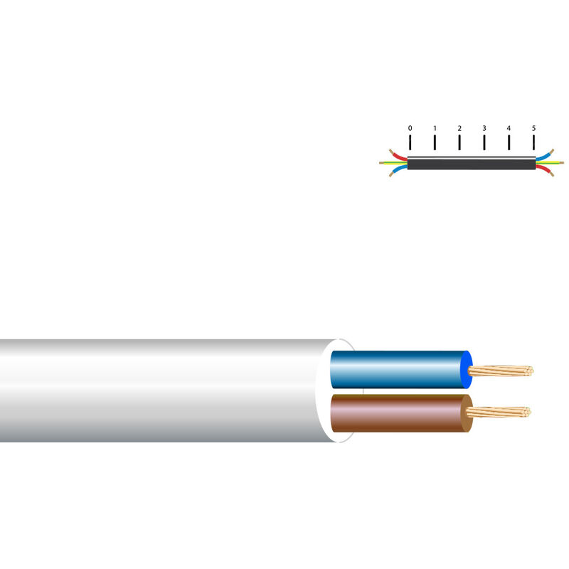 

Manguera acrilica 2x2,5mm blanca euro/mts - EDM