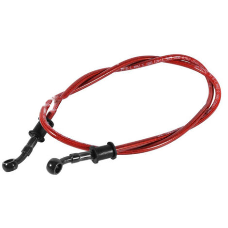 Manguera de aceite de freno y embrague de acero trenzado rojo de 60 cm para motocross