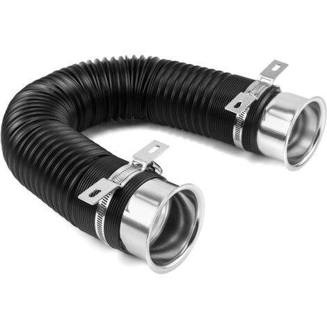 Manguera de admisión de aire frío de 76 mm, extensible hasta 1 m, kit de admisión directa universal, color negro.