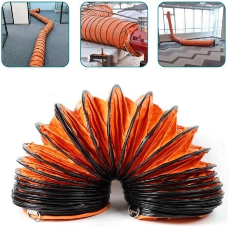 SENDERPICK Manguera de aire caliente de 5 m Manguera de transporte de aire portátil de alto rendimiento Manguera en espiral Manguera de ventilación de 300 mm Manguera de ventilación para ventilador de calefacció