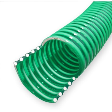 Manguera de aspiración a presión 20 mm (3/4") de diámetro reforzada en espiral verde 160002922