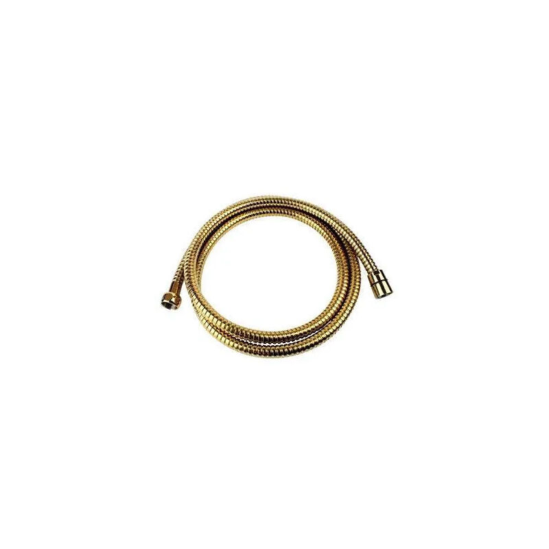 

Manguera de ducha de latón bañado en oro de 1,5 m, con doble grapa