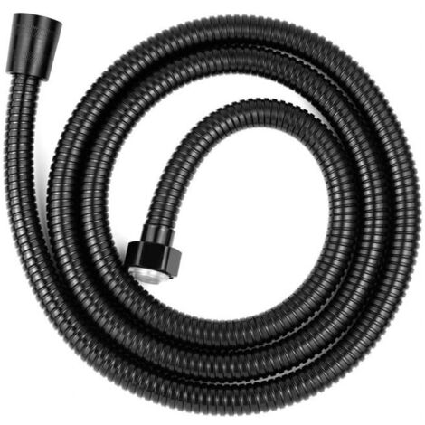 Manguera de ducha universal negra de 2 m, resistente a la torsión y a la corrosión, fabricada en acero inoxidable G1/2