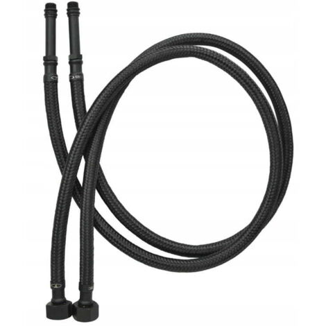 Manguera de grifo 3/8"x10mm 80cm Flexible negra duradera Latón 2 piezas