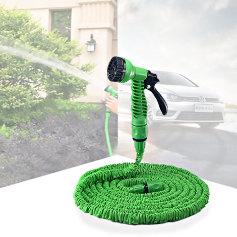 Manguera de jardín extensible 3x, manguera de agua flexible de alta presión a prueba de fugas con 7 funciones de pulverización.
