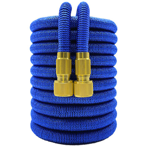 Manguera de jardín extensible con pistola de agua, manguera Flexible de alta presión, boquilla ajustable, para lavado de coches, 16FT-150FT,16ft,Blue Hose