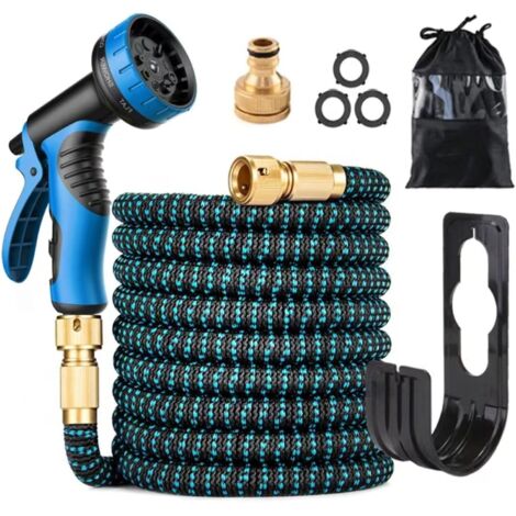 Manguera de jardín extensible de 30 m con pistola rociadora multifunción, ideal para regar plantas, lavar autos y limpiar electrodomésticos. Ideal para múltiples situaciones.