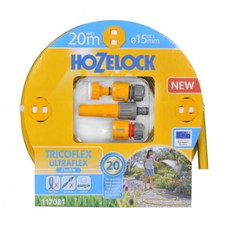 Manguera de jardin Hozelock Tricoflex Ultraflex Kit de riego de 15mm 20m