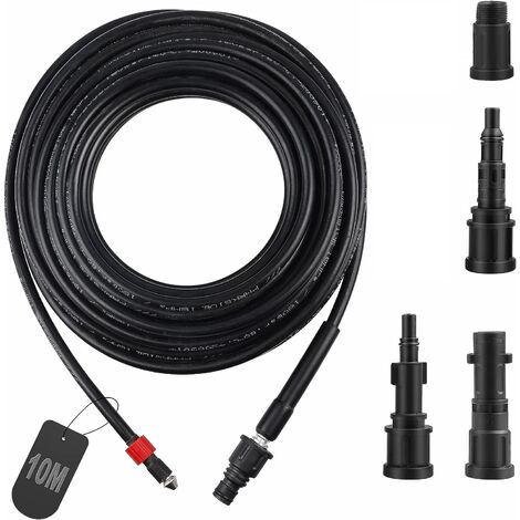 Manguera de lavado a presión de 10 m Manguera de desbloqueo flexible negra Limpieza de tuberías MINKUROW