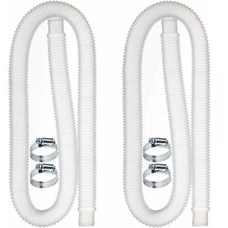 Manguera de piscina de repuesto, accesorio de manguera de bomba de filtro con 4 clips metálicos para bombas de agua