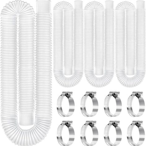 Manguera de repuesto para piscina, accesorio para bomba de filtro con 8 clips metálicos para bombas de agua.