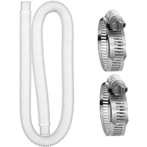 Manguera de repuesto para piscina, mangueras para piscina, con 2 conectores metálicos, para piscinas elevadas, manguera de repuesto para bomba de filtro de piscina