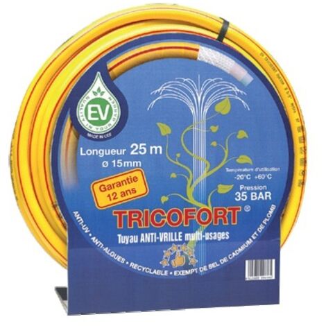 Manguera de riego de PVC EV tricofort 5 capas Ø15 - Corona de 25 metros